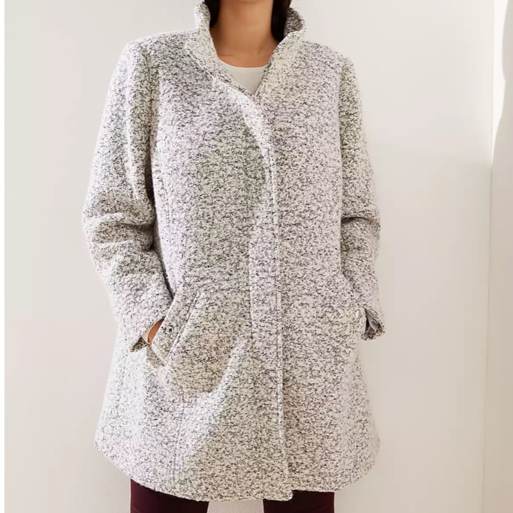 NWOT Loft Marled Funnel Neck Coat